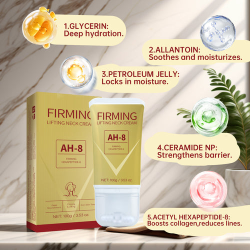 Crema reafirmante de cuello con roller masajeador, envase de 100 g